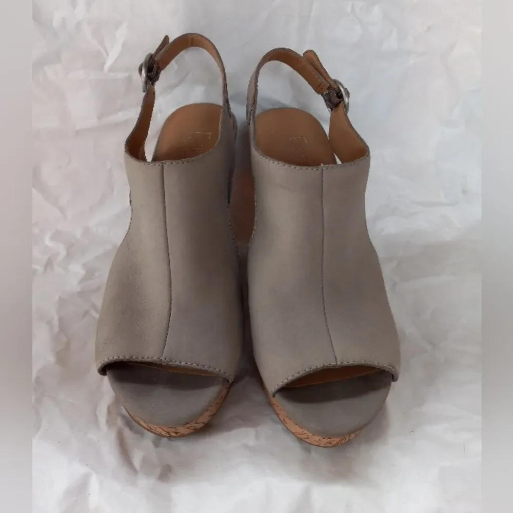 Franco Sarto Cork Taupe Wedge Sandals Size 7